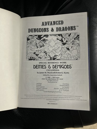 Deities and Demigods - Third Print - Advanced Dungeons & Dragons - Hardcover - Picture 4 of 10