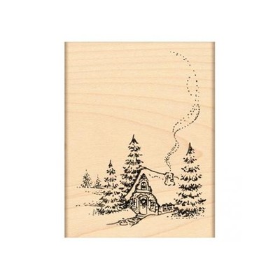 Penny schwarz Holz montiert Gummistempel - Weihnachten Landhaus 4364H
