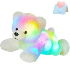 Light up Stuffed Polar Bear LED Soft Plush Toy with Magic Night Lights Glow i...