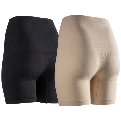 Paquete de 2: Pantalones cortos de compresión suave para medio muslo (negro, nude, 2X) - Imagen 3 de 8