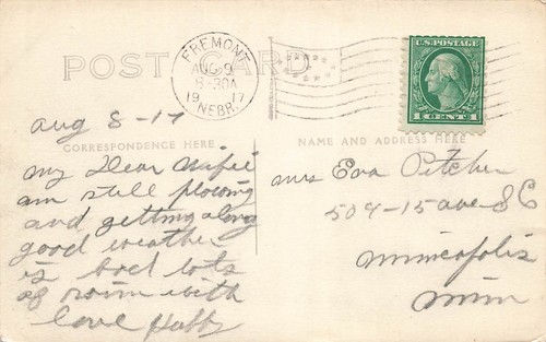 LP33 Fremont Nebraska St View 1917 RPPC Postcard - Picture 2 of 2