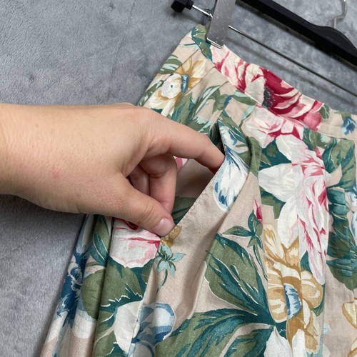 Vintage 80s Cottagecore High Waisted Pleated Midi Skirt 10 Romantic Academia - Picture 8 of 9