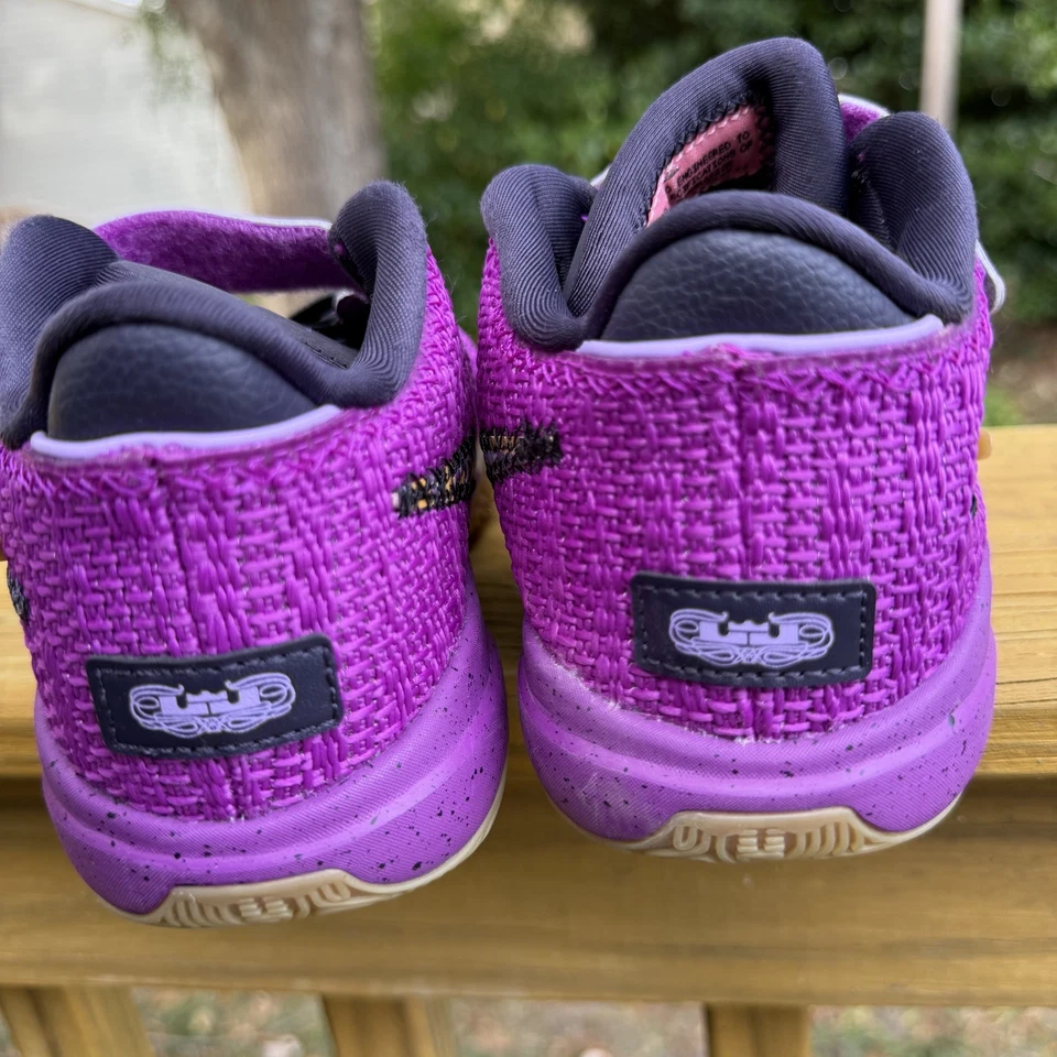Nike Lebron XX Pink Diamond Collection Purple/Pink and Gold Size 2Y Strap VGC - Image 4 of 4