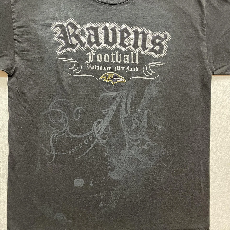 Camisa masculina Baltimore Ravens vintage média preta futebol americano NFL Reebok grunge Y2K - Imagem 2 de 4