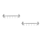  2pcs 40cm Kitchen No-punch Hook Multifunctional Wardrobe Hanging Rack Stainless