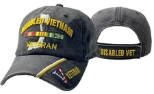 DISABLED VIETNAM VETERAN VET BLACK EMBROIDERED HAT CAP (LICENSED)