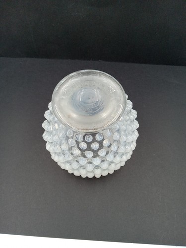 Vintage Fenton Glass Opalescent Hobnail Small Vase 4.5 " Jar - Picture 4 of 8