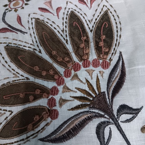 Covelo Clothing Earthy Embroidered Silk Lined Linen Tank Dress Women's Size 12 - Picture 5 of 18