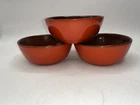 Vintage Frankoma Pottery GXS Orange Brown 4.5” Bowls Set Of 3