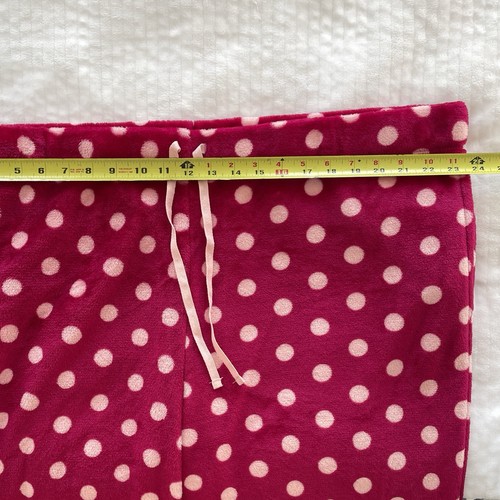 Rosa gepunktete Fleece Pyjamahose Plüsch gemütliche Lounge Jogginghose Damen Übergröße 3X - Bild 12 von 13