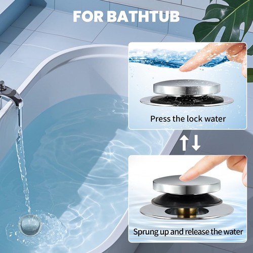 Universal BadewannenablaufstopfenBadezimmer Wanne Abflussstopfen Pop Up ersetzt Badewanne - Bild 6 von 6