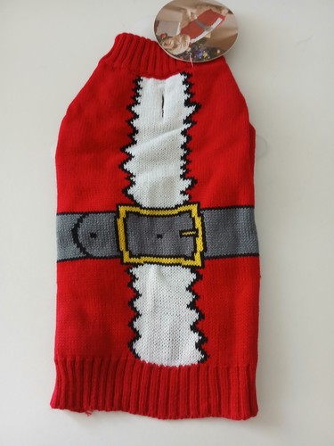 Christmas Dog Jumper 30 cm Knitted Santa Suit Jumper Zoon - New - Picture 2 of 3