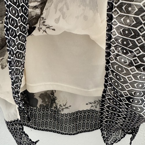 Rose & Olive 3XL Blouse Black Floral Print Sheer Lined L/S Whimsy Fairy Grunge - Picture 3 of 8