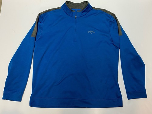 Pullover de golf para hombre Callaway 1/4 cremallera azul talla mediana manga larga informal para hombre 2XL - Imagen 2 de 5