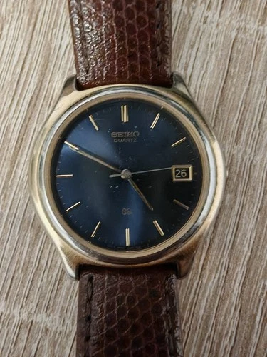 Vintage Seiko Quartz SQ - Men's Watch 7N42-7011 - Dark Blue - Very Rare!!