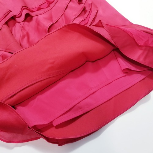 Mini Vestido BCBGMaxAzria Jonesy Rojo Rubí Volantes Mujer Talla 6 Vestido de Cóctel Fiesta - Imagen 8 de 13