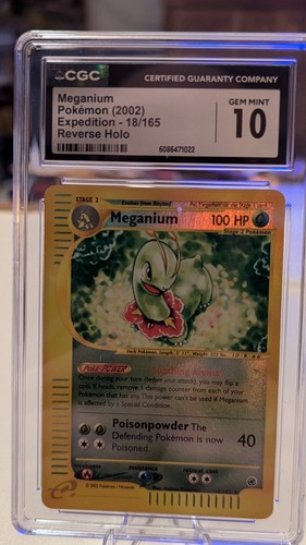 Meganium 18/165 Expedition Reverse Holo (2002) CGC 10 Gem Mint 23 Years Old - Picture 1 of 3