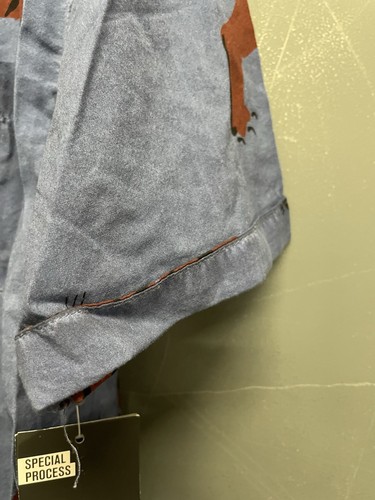 Herren Hurley blau & orange Tiger Print Kurzarm Knopfleiste Hemd Größe S Neu mit Etikett - Bild 3 von 10