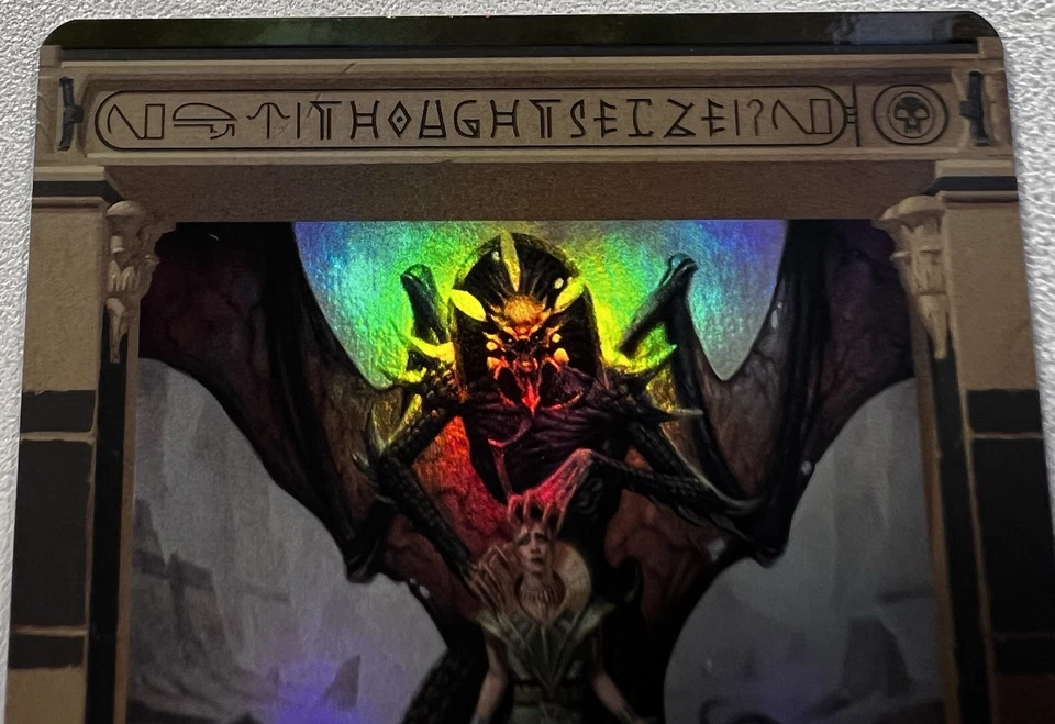 MTG RARE Thoughtseize Masterpiece Series Amonkhet Invocations Foil LP - Image 2 of 4