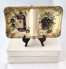 Divided Plate Platter in Gift Box Ceramic Italy Granny Country Vintage 90s Fall