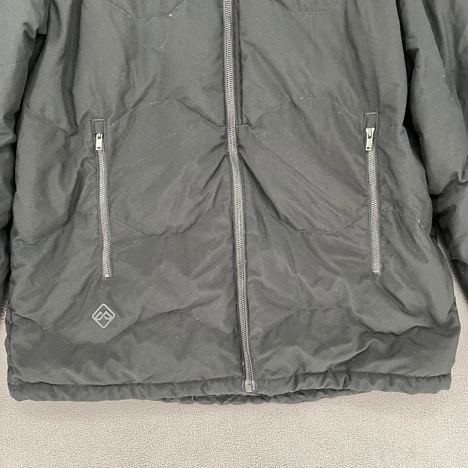 Chaqueta Katmandú Para Hombres Mediana Negra Con Capucha Senderismo Exterior Plumón Relleno Puffer Frisco Foto 3 de 4