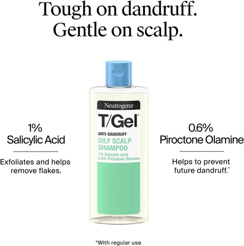 Neutrogena T/Gel Anti Dandruff Shampoo for Oily Scalp and Hair, 250ml Daily - Picture 3 of 5