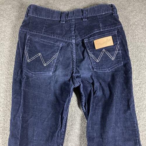 Vintage 70s Wrangler Corduroy Bell Bottoms Pants Womens 7/8 Blue - Picture 11 of 14