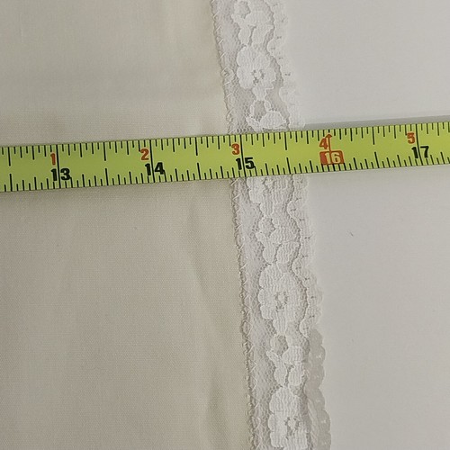 Set of 8 Dinner Napkins in Light Beige Cream w White Lace Edge Trim Linen 15.5" - Picture 10 of 10