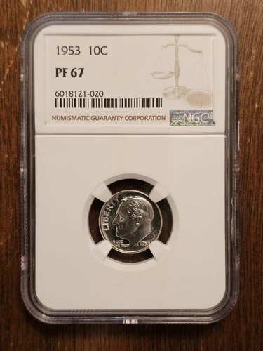 1953 Proof Roosevelt Dime 10c NGC Certified PF67 Silver Proof PR67