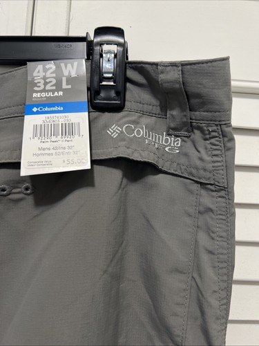 New Men’s Columbia PFG Pants Gray 42x32 Omni-Shade UPF 50 Omni-Wick Cargo - Picture 9 of 12