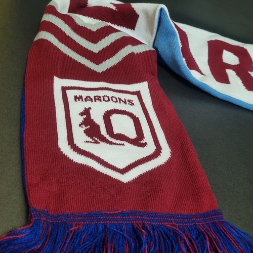 NRL Ampol State Of Origin Rugby x2 Reversible Scarf NSW Blues & QLD Maroons VGC - Picture 7 of 9
