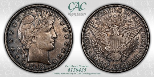 1902 Barber Half Dollar CACG Graded MS61! - Picture 4 of 4