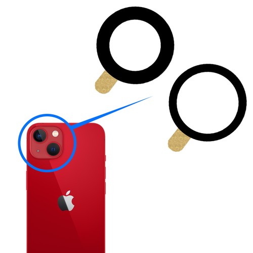 Rückseite Rück Kamera Glas Linse Ersatz für iPhone 13 / 13 Mini - inkl. Pinzette - Bild 2 von 5