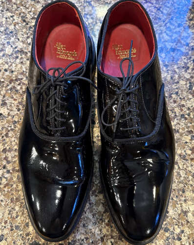 Allen Edmonds Men's Black "Copley" Patent Leather Dress Shoes 11 B Shoe Bags Box