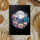 Moonlit Desert Skull Roses Notebook | Spiral Ruled Journal