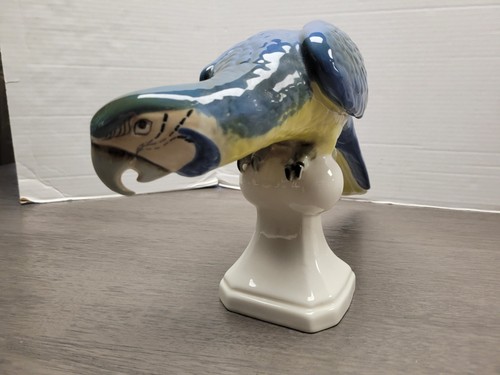 Royal Dux Porzellan blauer Papagei 16 Zoll handbemalt Tschechoslowakei - Bild 5 von 24