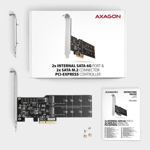8595247906984 AXAGON PCES-SA4M2 PCIe kontroler 2x port + M. Axagon - Zdjęcie 7 z 8