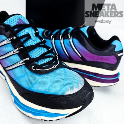 Adidas US 12 Men's Black Blue Purple White Comfort Retro Runner HRMY  JR7311 New