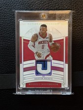 2019-20 Panini National Treasures Russell Westbrook Game Worn Jersey 1 Of 1