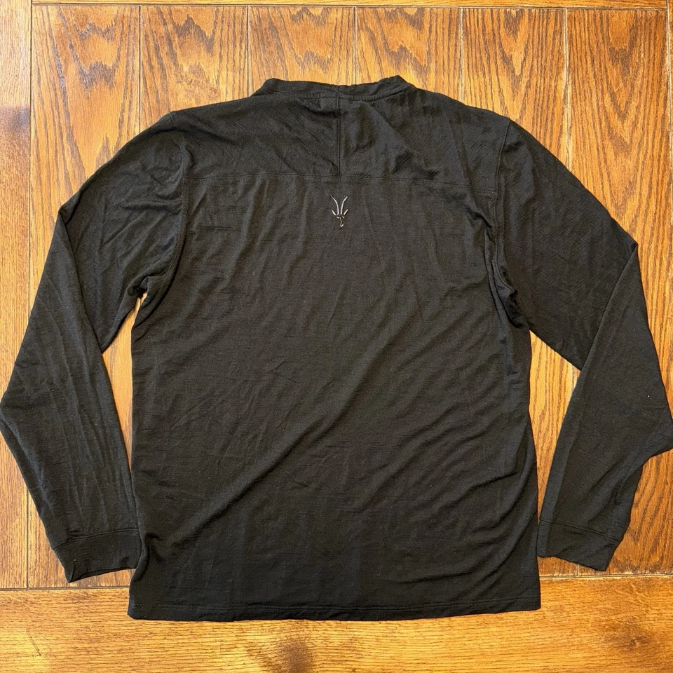 Top Ibex Lana Merino Manga Larga Talla Grande Negro Ropa Activa Base Foto 3 de 4