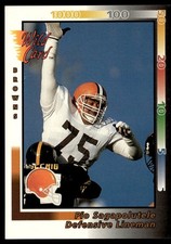 1992 Wild Card Pio Sagapolutele Rookie Cleveland Browns #326. rookie card picture