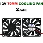 2*70mm 70x70x10mm Lüfter Gehäuselüfter 12V 24V für PC Computer leise FAN DEC