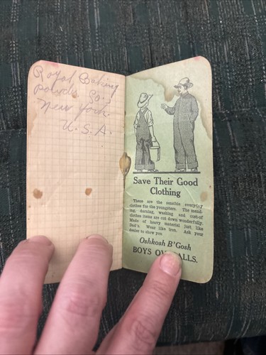 1940er Papier Notizblock Oshkosh B'Gosh Overall Mittenfofer Wisconsin - Bild 3 von 4