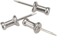 GEM CPAL4 Aluminum Head Push Pins, Aluminum, Silver, 1/2 Inch, Silver