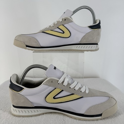 Tretorn Women's Kristine Elite Sneakers Size 9 White Yellow Navy Ortholite - Picture 2 of 6