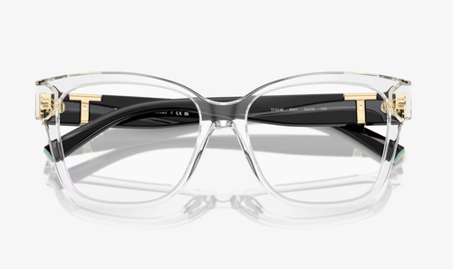 Neu Tiffany & Co. Brille TF 2246 8047 54-16 140 Kristall Gestell Gold T Logos - Bild 5 von 9