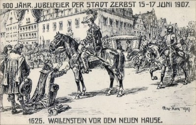 Künstler Ak Kern, Max, Zerbst in Anhalt, Wallenstein vor dem neuen... - 4648612