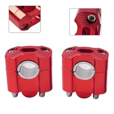 Red HandleBar Fat Bar Mount Clamps Risers Adaptor 7/8 to 11/8 Dirt Pit Bike ATV