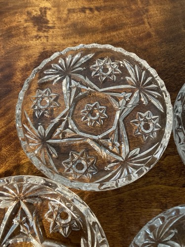 Set of 4 Vintage Anchor Hocking Clear Glass Star of David Coasters - 3 1/2" - Picture 4 of 12