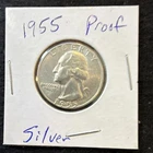 1955 Silver  Proofs——- 1 Quarter, 1 Dime, 1 Nickel